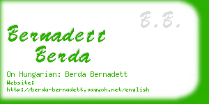 bernadett berda business card